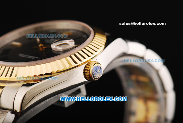 Rolex Datejust II Rolex 3135 Automatic Movement Steel Case with Gold Bezel and Two Tone Strap - Click Image to Close